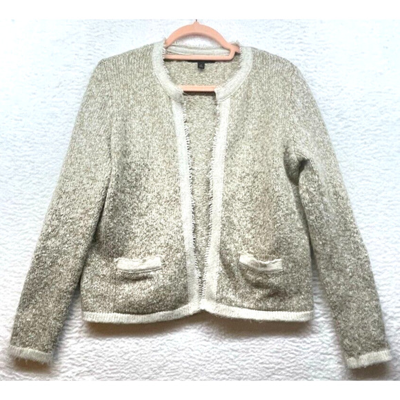 Banana Republic Womens Sweater Small Beige Cream Cardigan Bucle Knit Open Front - Picture 1 of 11